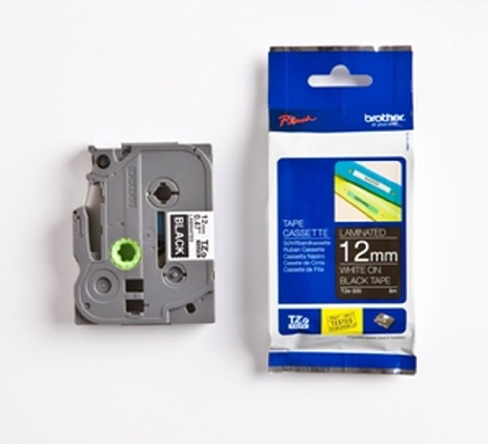 Brother TZe-335 12mmx8m laminált fekete/fehér címkéző szalag