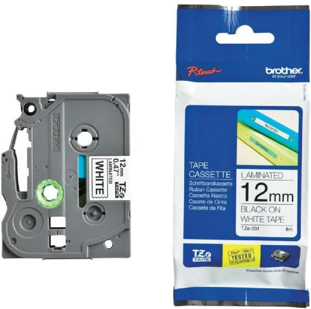 Brother TZe-FX221 0.35" 9mmx8m fehér/fekete flexibilis szalag