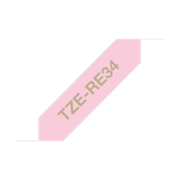 Brother Textil szalag TZe-RE34, Pink alapon Arany, 12mm 0.47", 4 méter