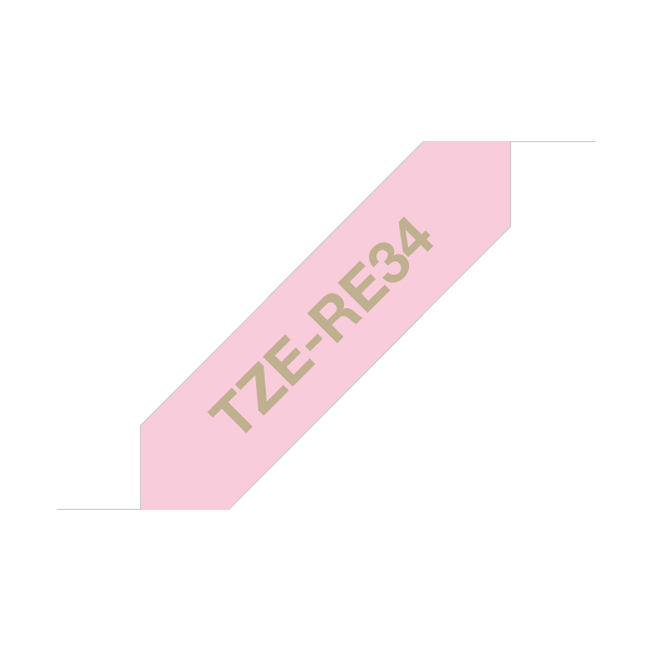 Brother Textil szalag TZe-RE34, Pink alapon Arany, 12mm 0.47", 4 méter