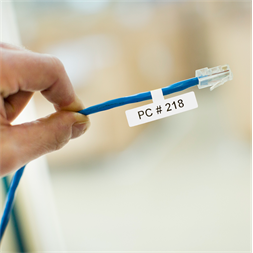 Brother szalag FLE2511, Elővágott, Fehér alapon fekete, 21mm széles, 72db