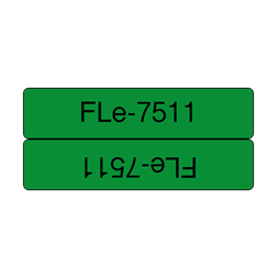 Brother szalag FLE7511, Elővágott, Zöld alapon fekete, 21mm széles, 72db