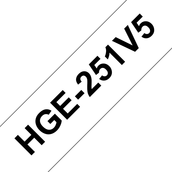 Brother szalag HGe-251V5 Fehér alapon Fekete, Nagy sebességű, 24mm 0.94", 8 méter, 5db/csomag