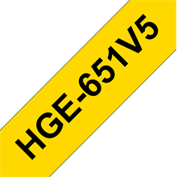 Brother szalag HGe-651V5 Sárga alapon Fekete, Nagy sebességű, 24mm 0.94", 8 méter, 5db/csomag