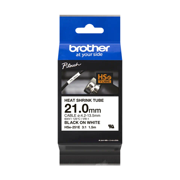 Brother HSE-251E fehér alapon fekete szalag