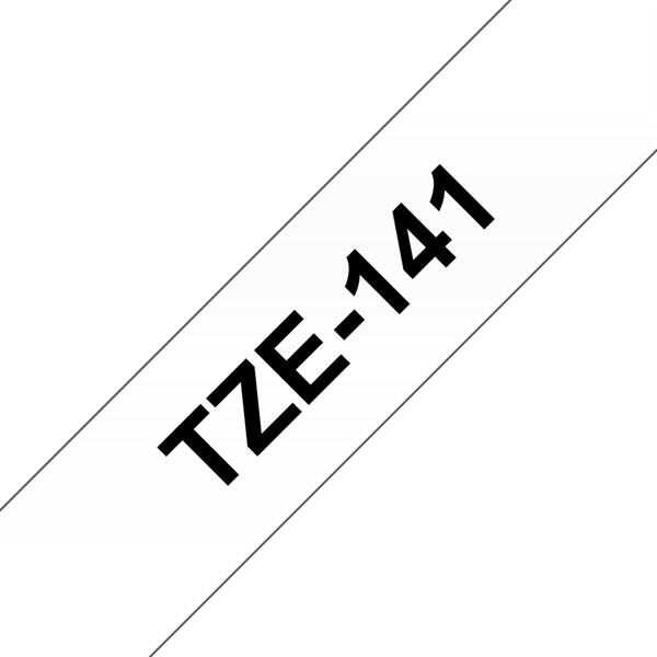 Brother szalag TZe-141, Átlátszó alapon Fekete, Laminált, 18mm 0.7", 8 méter