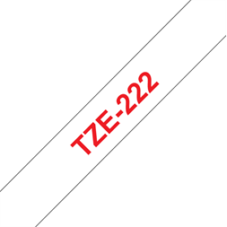 Brother szalag TZe-222, Fehér alapon Piros, Laminált, 9mm 0.35", 8 méter
