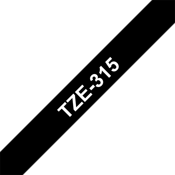 Brother szalag TZe-315, Fekete alapon Fehér, Laminált, 6mm 0.23", 8 méter