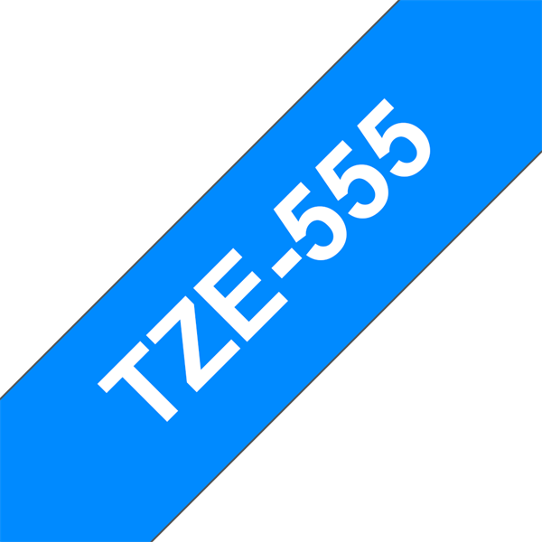 Brother szalag TZe-555, Kék alapon Fehér, Laminált, 24mm 0.94", 8 méter