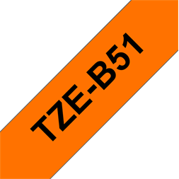 Brother szalag TZe-B51, Fluoreszkáló narancs alapon Fekete, Laminált, 24mm 0.94", 5 méter