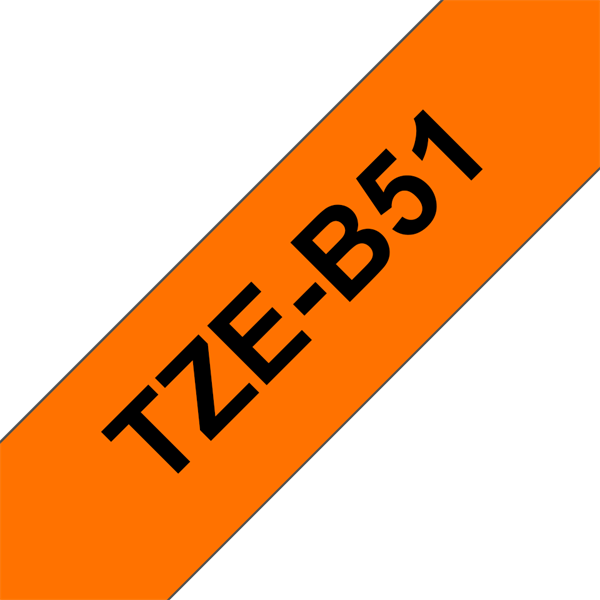 Brother szalag TZe-B51, Fluoreszkáló narancs alapon Fekete, Laminált, 24mm 0.94", 5 méter