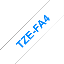 Brother szalag TZe-FA4, Fehér alapon Kék, Szövet szalag, 18mm 0.47", 3 méter