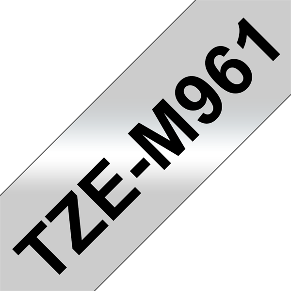 Brother szalag TZe-M961, Matt ezüst alapon Fekete, Laminált, 36mm 1.4", 8 méter