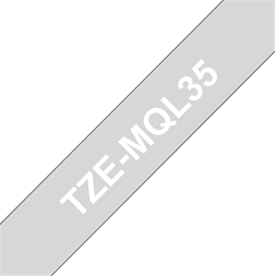 Brother szalag TZe-MQL35, Világos szürke alapon Fehér (matt), Laminált, 12mm 0.47", 5 méter