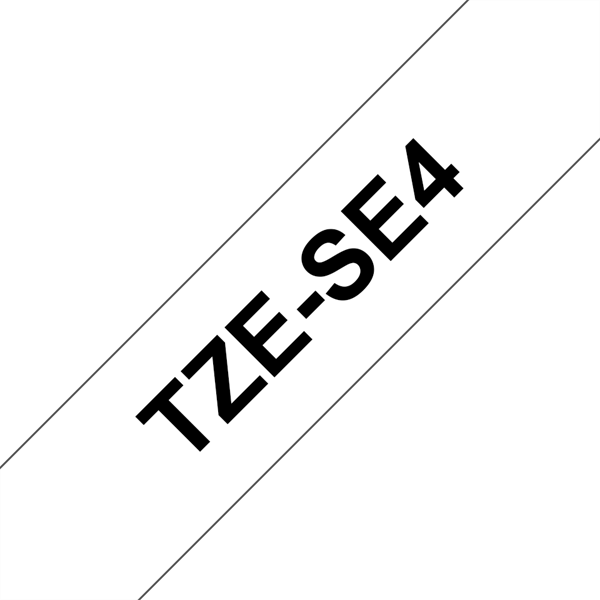 Brother szalag TZe-SE4, Fehér alapon Fekete, Biztonsági szalag, 18mm 0.7", 8 méter