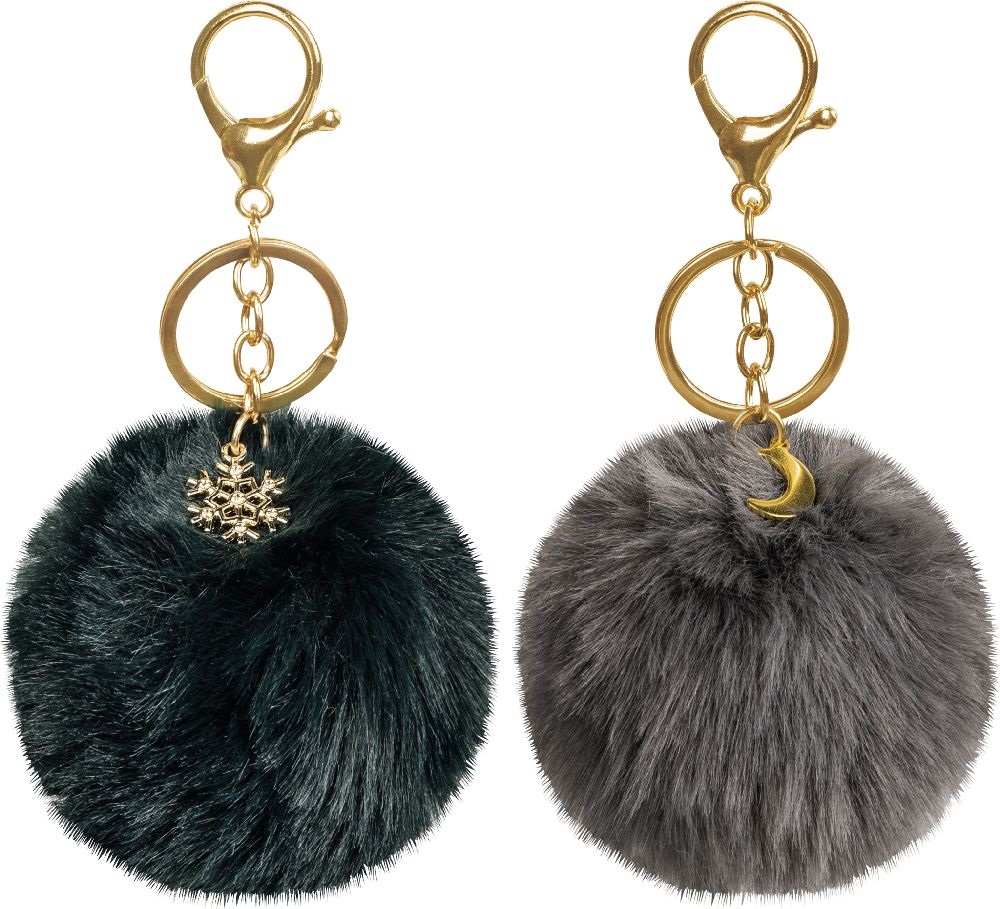 Brunnen Dark Pompom kulcstartó