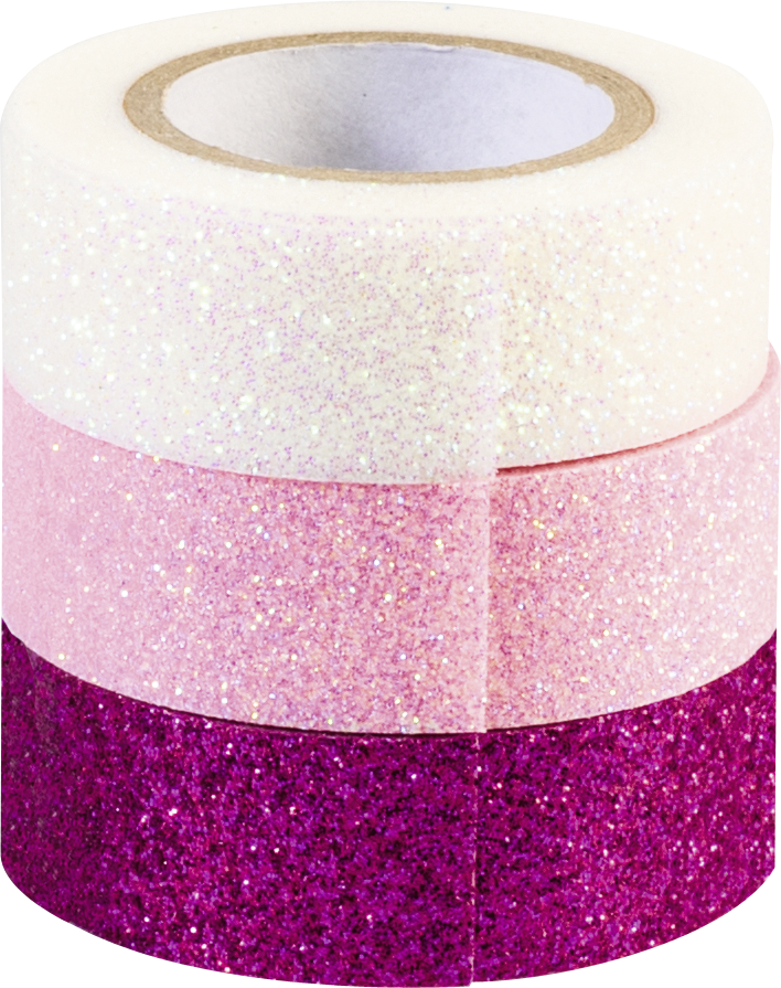 Heyda Pink 3 db glitteres ragasztószalag