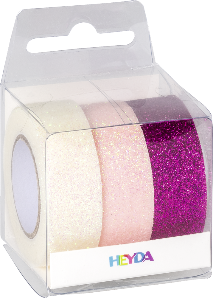 Heyda Pink 3 db glitteres ragasztószalag