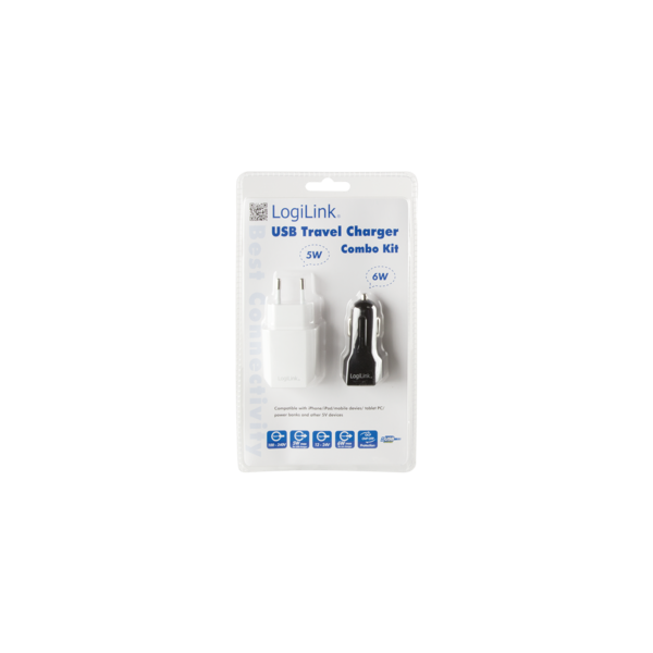 CHG LogiLink PA0109 USB (hálózati + autós) töltő szett