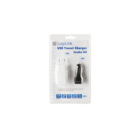 CHG LogiLink PA0109 USB (hálózati + autós) töltő szett