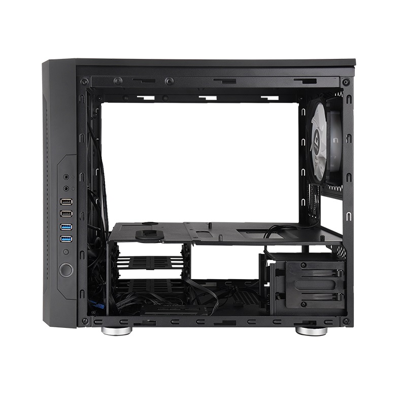 CHIEFTEC GM-02B-OP fekete (táp nélküli) ablakos mATX ház