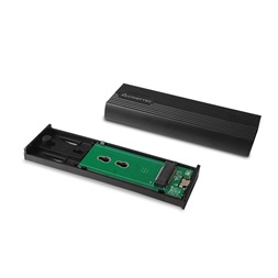 CHIEFTEC Külső Ház M.2 SSD, Alumínium ház, USB3.2 Gen2, USB-A - USB-C, fekete