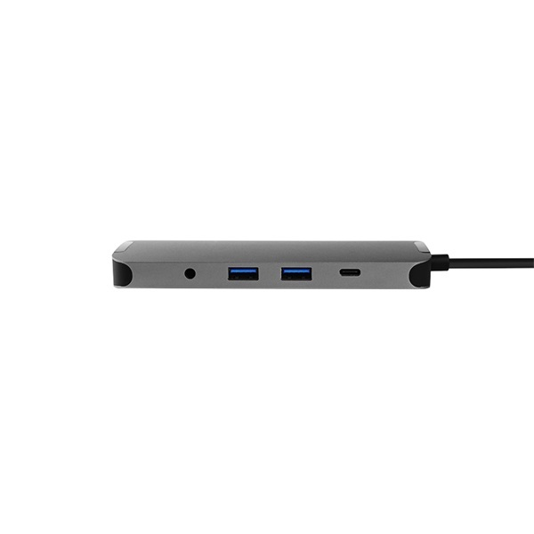 CHIEFTEC USB HUB 9-in-1, USB-C, 2xUSB-A, USB-C, HDMI, microSD/SD kártyaolvasó, Ethernet, 80W USB-C Töltő port, fekete