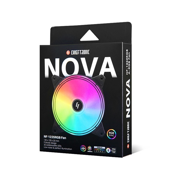 CHIEFTEC Ventilátor NF-1225RGB, 12cm, ARGB LED, fekete