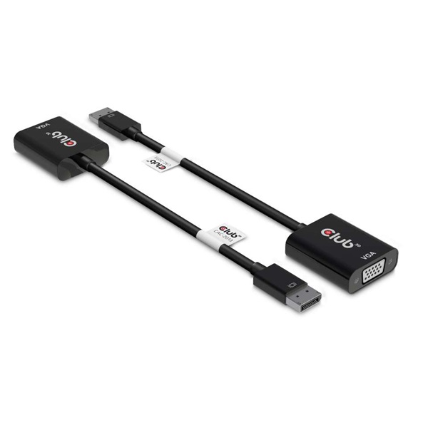 CLUB3D Displayport - D-Sub fekete aktív adapter