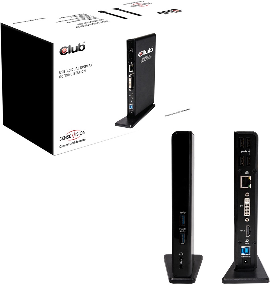 CLUB3D SenseVision USB 3.0 Dual Display Docking Station