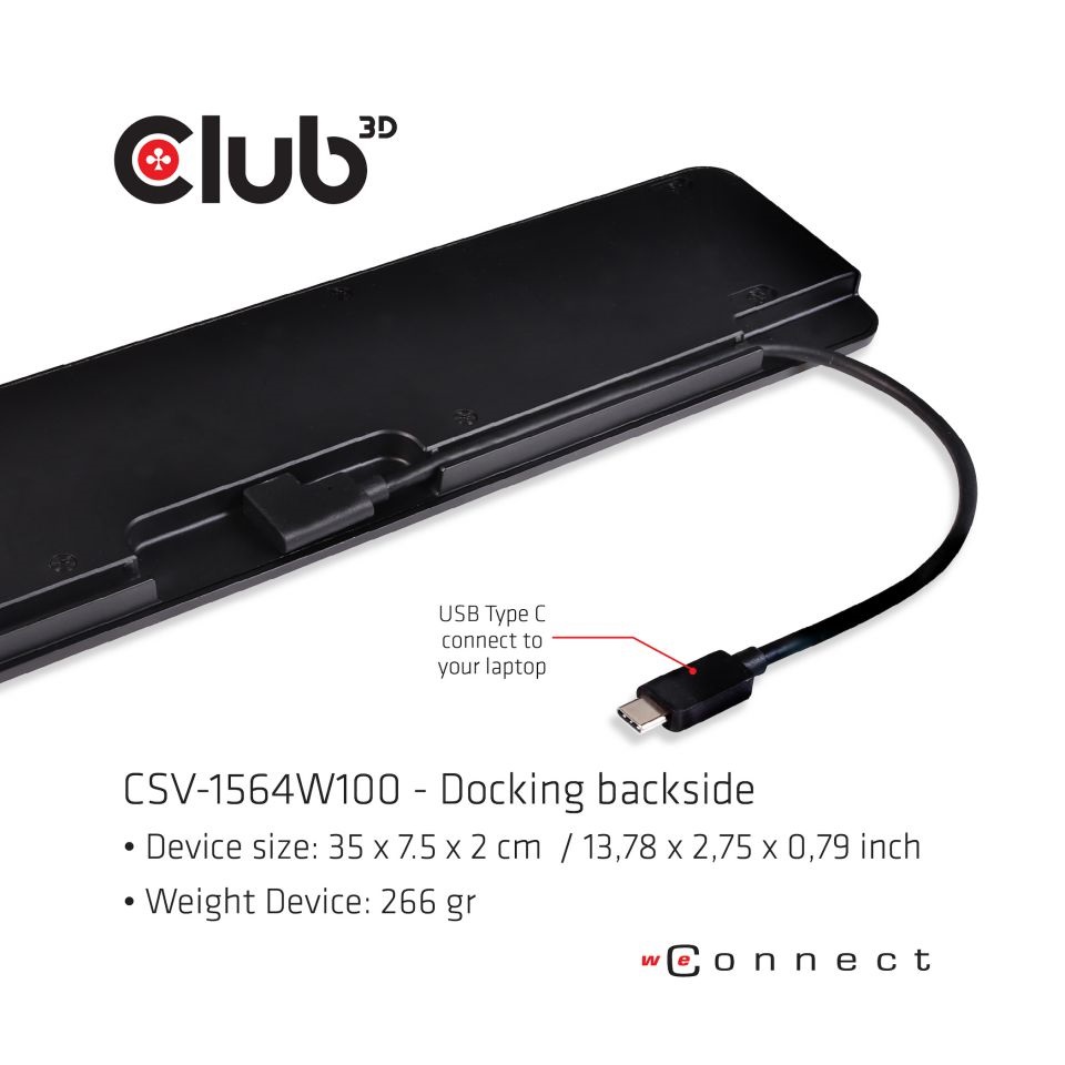 CLUB3D SenseVision USB 3.2 Type C Triple Display Dock 100W