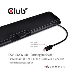 CLUB3D SenseVision USB 3.2 Type C Triple Display Dock 100W