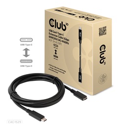 CLUB3D USB Gen1 Type C - USB Type C 2m extension kábel