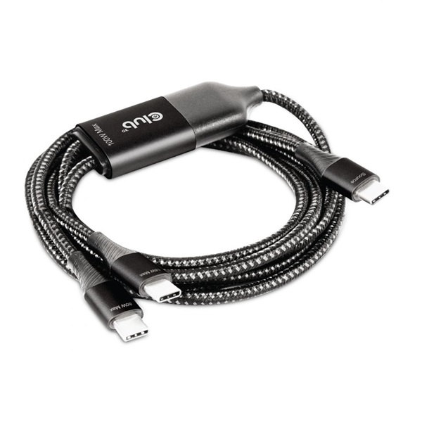 CLUB3D USB Type C - 2x USB Type C 1,83m Y töltőkábel