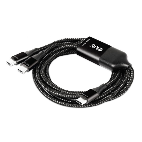 CLUB3D USB Type C - 2x USB Type C 1,83m Y töltőkábel