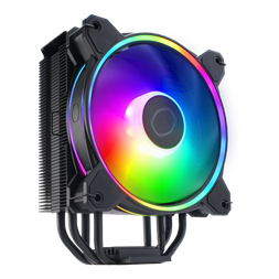 COOLER MASTER CPU hűtő HYPER 212 HALO BLACK ARGB, LGA1700 támogatással, fekete