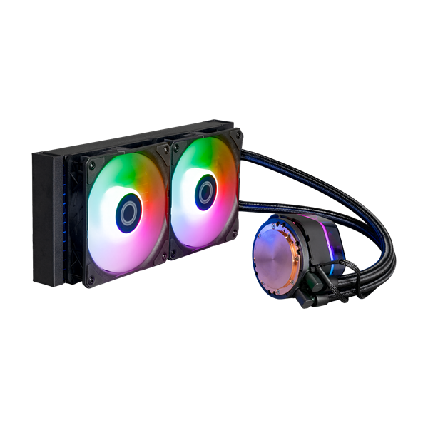 COOLER MASTER CPU hűtő MASTERLIQUID 240 ATMOS (vízhűtés), 2 Ventilátoros, ARGB Gen2, fekete