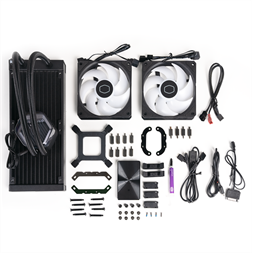 COOLER MASTER CPU hűtő MASTERLIQUID 240 ATMOS (vízhűtés), 2 Ventilátoros, ARGB Gen2, fekete