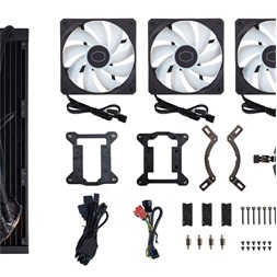 COOLER MASTER CPU hűtő MASTERLIQUID 360L CORE ARGB (vízhűtés), 3 Ventilátoros, LGA1700 támogatással, fekete