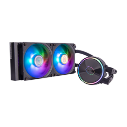 COOLER MASTER CPU hűtő MASTERLIQUID PL240 FLUX (vízhűtés), ARGB, LGA1700 támogatással, fekete