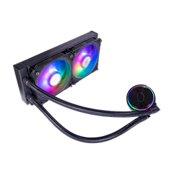COOLER MASTER CPU hűtő MASTERLIQUID PL240 FLUX (vízhűtés), ARGB, LGA1700 támogatással, fekete