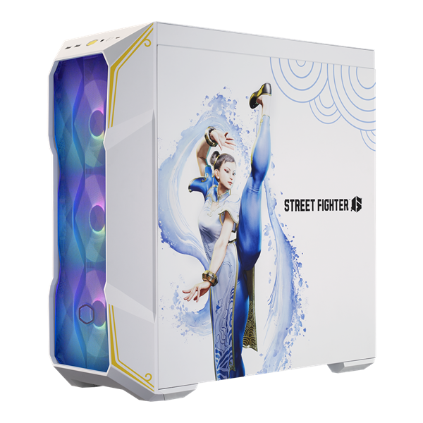 COOLER MASTER Ház ATX MasterBox TD500 MESH V2 CHUN-LI, 4db ARGB Ventilátorral, Tápegység nélkül, Edzett Üveg, fehér