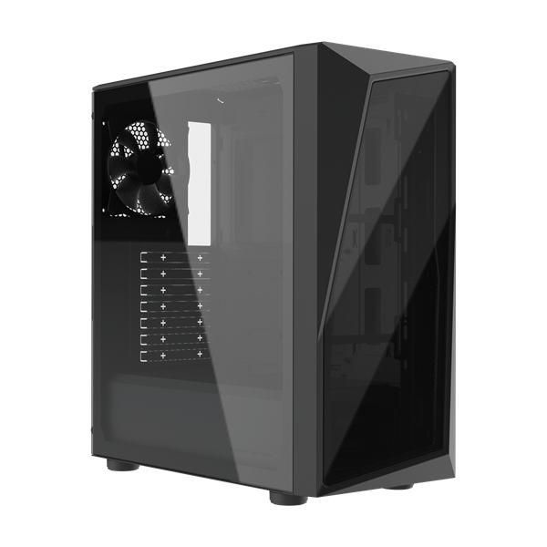COOLER MASTER Ház, Mid Tower ATX CMP 520L, Edzett üveg, Tápegység nélkül, fekete