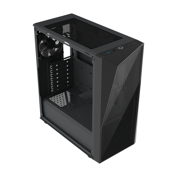 COOLER MASTER Ház, Mid Tower ATX CMP 520L, Edzett üveg, Tápegység nélkül, fekete
