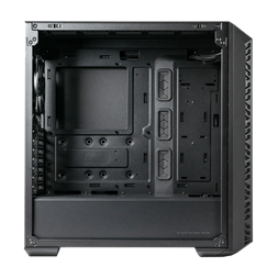 COOLER MASTER Ház Midi ATX MASTERBOX 520 MESH + 3xARGB Ventilátor + ARGB Fan HUB, Tápegység nélkül, Edzett Üveg, fekete