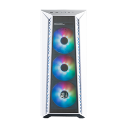 COOLER MASTER Ház Midi ATX MasterBox 520 + 3db Ventilátor + HUB,Tápegység nélkül, Üvegfalú, fehér