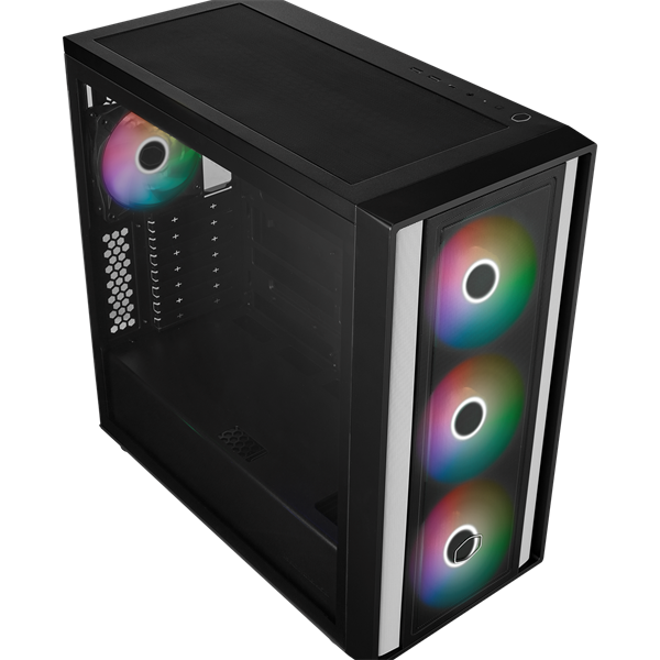 COOLER MASTER MasterBox 600 fekete (táp nélküli) ablakos ATX ház