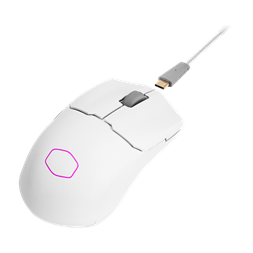 COOLER MASTER Vezeték Nélküli Egér MM712 Gaming, Optikai, 6 gombos, 19000dpi, RGB világítás, Fehér