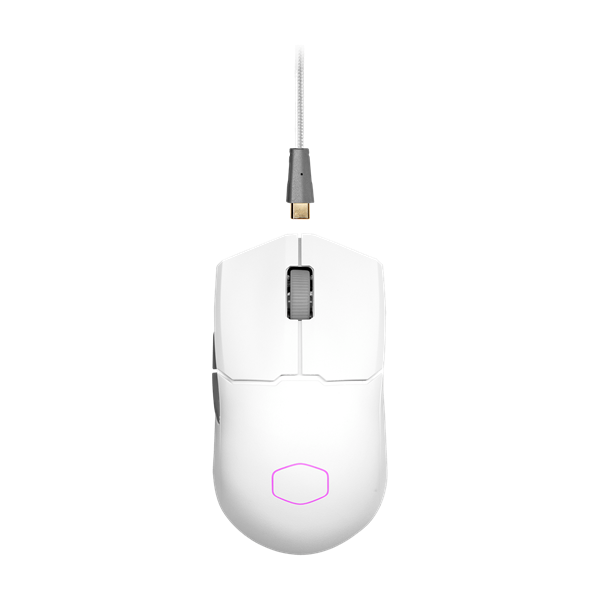 COOLER MASTER Vezeték Nélküli Egér MM712 Gaming, Optikai, 6 gombos, 19000dpi, RGB világítás, Fehér