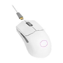 COOLER MASTER Vezeték Nélküli Egér MM712 Gaming, Optikai, 6 gombos, 19000dpi, RGB világítás, Fehér